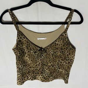 5/$25 Vintage Y2K Charlotte Russe DIY Cropped Leopard Print Camisole L